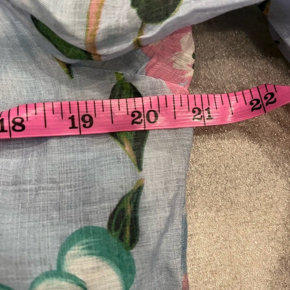 [XL/PTP22”]Funsport Floral Button Hip Shirt Blue Mixed Fabric Multicoloured - Picture 6 of 9